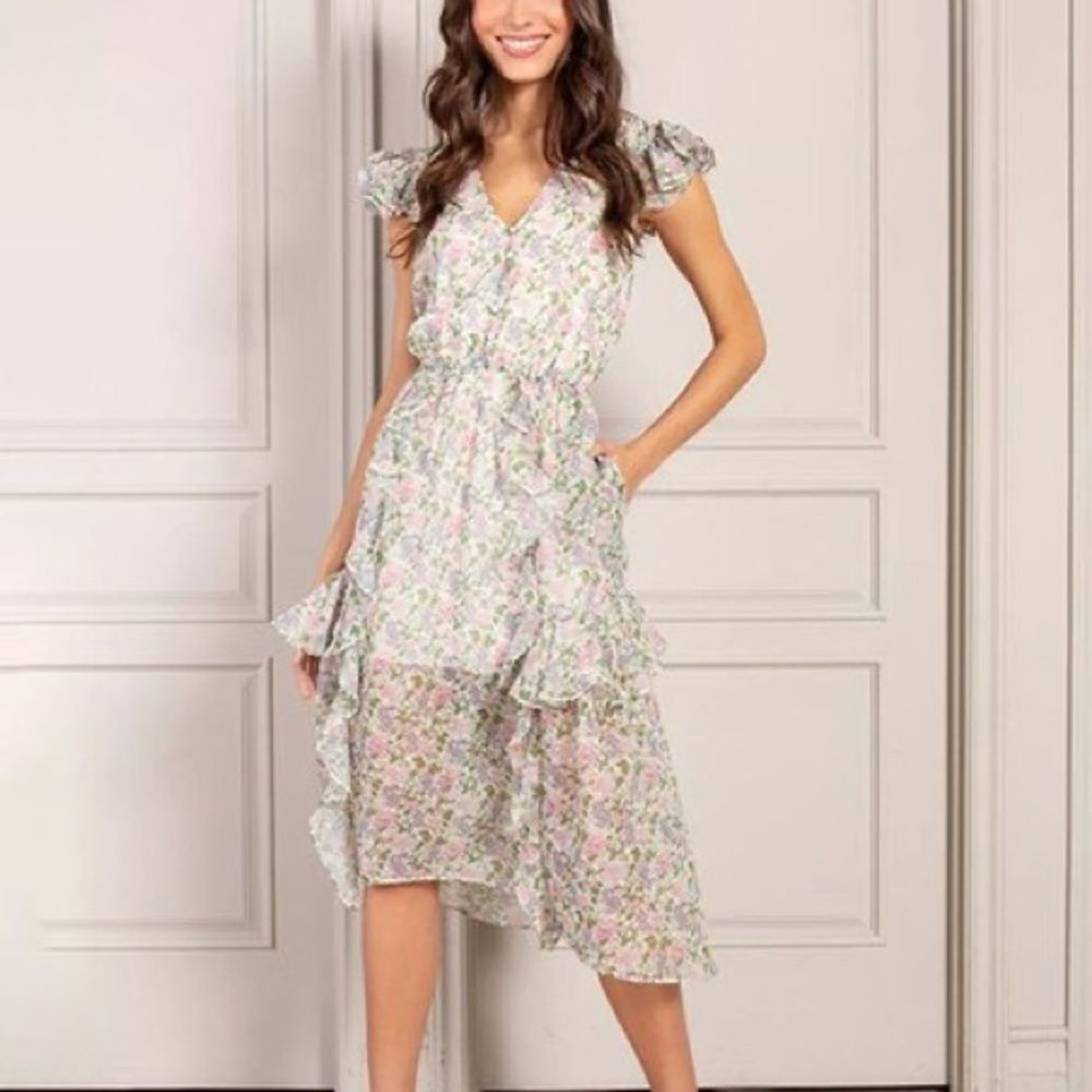 SENLIS Floral Elaine Ruffle Dress